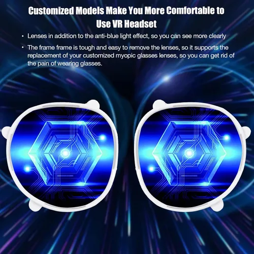 Vista 4 de OOAVR Anti-Blue Light Glasses for Oculus Quest 2,Accessories with Magnetic Alloy Frame and Blue Light-Blocking Lenses,Support The Replacement of