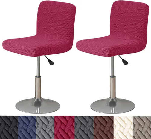 Vista 14 de HFCNMY Fundas para Taburetes de Bar con Respaldos, Paquete de 2 Fundas Elásticas para Sillas de Taburete de Bar, Fundas para Taburetes de Bar