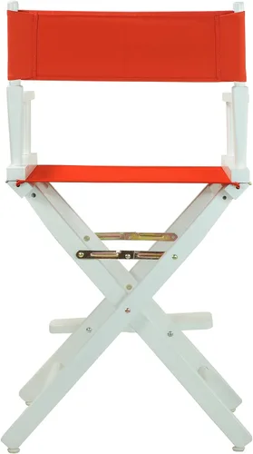 Vista 3 de Casual Home - Silla de director de 24 pulgadas, marco blanco con lienzo rojo, altura de mostrador