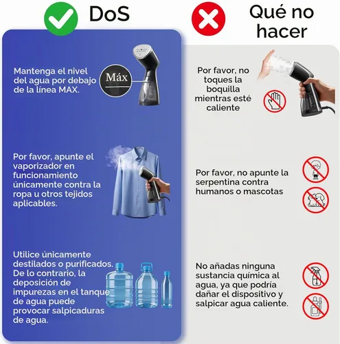 Vista 9 de OGHom Vapor portátil del PDA del viaje para la ropa, removedor de la arruga 4-negro