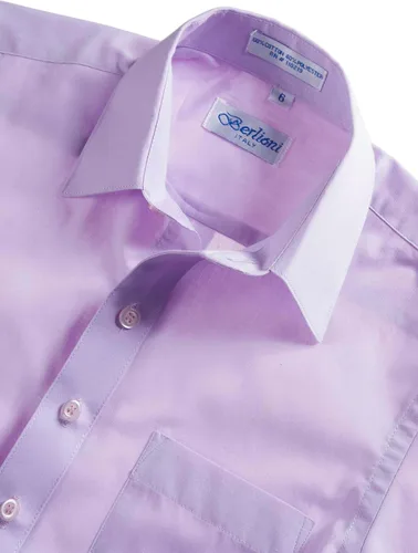 Vista 2 de Tuxgear Camisa de vestir de manga larga con botones para niños con corbata y bolsillo cuadrado
