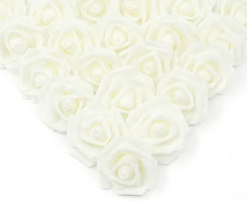 Vista 9 de IPOPU Cabezales de rosas artificiales, 100 rosas falsas de espuma negra de aspecto real para bricolaje, bodas, baby shower, centros de mesa 100