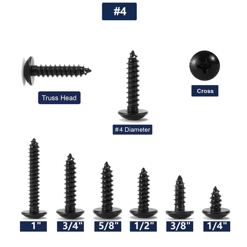 Vista 3 de Tornillo de madera de cabeza de cerradura de 1 x 4, 100 piezas, tornillo Phillips de acero inoxidable 18-8 (304) de autorroscado rápido con óxido