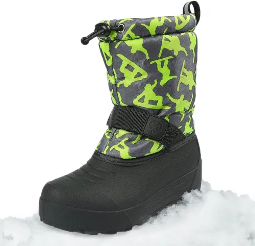 Vista 35 de Northside Frosty Botas de nieve de invierno aisladas con parte superior de nailon resistente al agua, forro de secado rápido, plantilla de EVA Baya