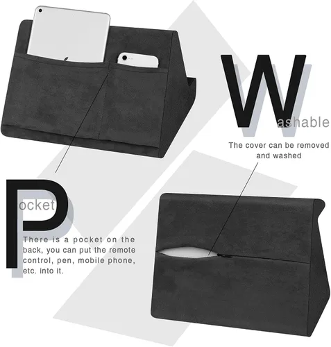 Vista 4 de BZVV Soporte de Tableta Suave con Almohada y Bolsillo, Soporte Ajustable con 3 Ángulos de Visualización, Soporte Holgazán para Cama y Sofá