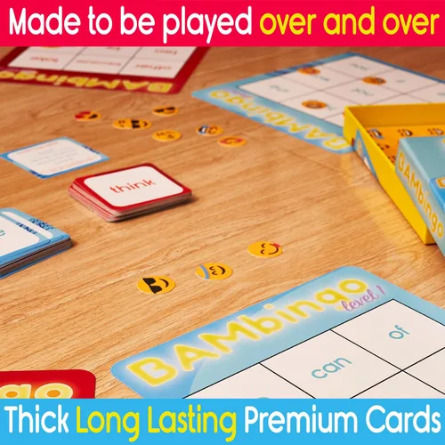 Vista 8 de Juego de bingo de palabras de vista THE BAMBINO TREE Nivel 1 y 2 - Juegos educativos para niños - Aprende a leer vocabulario para jardín de infantes