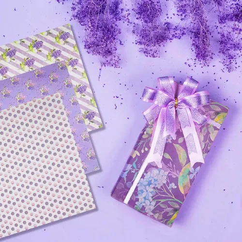 Vista 2 de Papel de tarjeta morado de 12 x 12 pulgadas, paquete de papel pesado de una sola cara, suministros para álbumes de recortes para manualidades