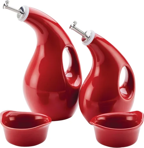 Vista 9 de Rachael Ray Serveware Ceramics AOVE y Ramekin - Juego de 4 piezas, color azul agave