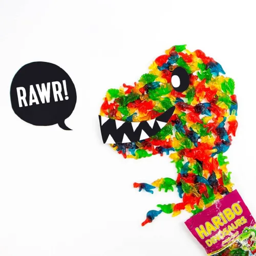 Vista 4 de Haribo - Gomitas de dinosaurios, bolsa de 5 onzas