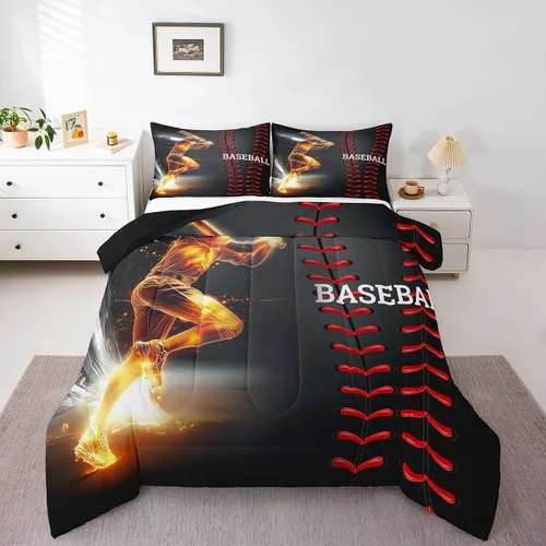 Vista 52 de Erosebridal - Juego de edredón con bandera estadounidense, juego de edredón de plumón tamaño individual para niños y adolescentes, juego de edredón