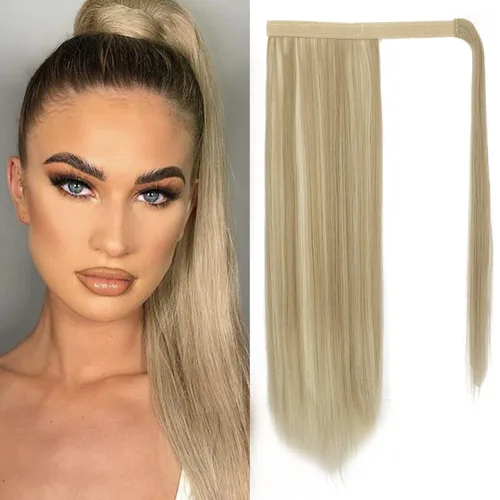 Vista 49 de BARSDAR Extensión de Cola de Caballo Corta y Recta - Extensiones de Cabello de Cola de Caballo con Cordón de 14 Pulgadas en Negro para Mujeres