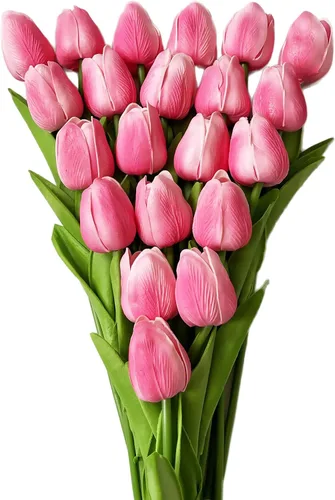 Vista 13 de UKELER 24 piezas de flores negras de tulipán, flores artificiales de poliuretano de tacto real para decoración del hogar, centros de mesa, arreglo