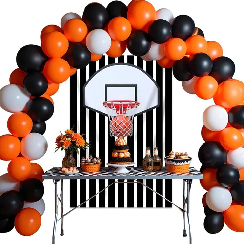 Vista 4 de Telón de fondo fotográfico de baloncesto de 5x3 pies, tapiz de pared deportivo, fondo de fotografía de zapatillas con rayas blancas y negras
