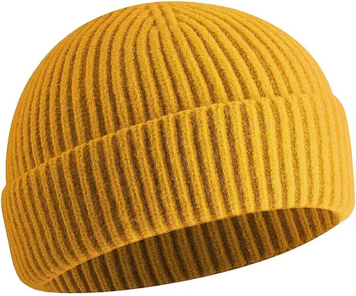 Vista 19 de vidsel Gorro Corto de Pescador para Hombres y Mujeres, Gorro de Lana Tejida con Puño Estilo Moderno de Arrastrero, Gorros Cálidos de Invierno