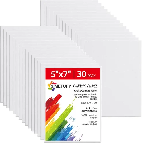 Vista 10 de Simetufy Paquete de 12 Tableros de Lienzo Pequeños para Pintura de 4 x 6 pulgadas - Paneles de Mini Lienzo de 100% Algodón sin Ácidos Imprimados