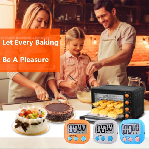 Vista 5 de Temporizador digital de cocina, pantalla de visualización grande, alarma fuerte, soporte magnético fuerte, temporizador de juego para maestros