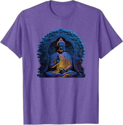 Vista 6 de Estatua de Buda Yoga Budismo Zen Buddhism Meditation T-Shirt Negro