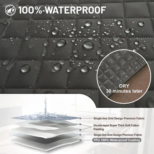 Vista 4 de Fundas impermeables para sofá seccional reclinable en forma de L, cubierta para sofá seccional reclinable, 7 piezas, antideslizantes, lavables