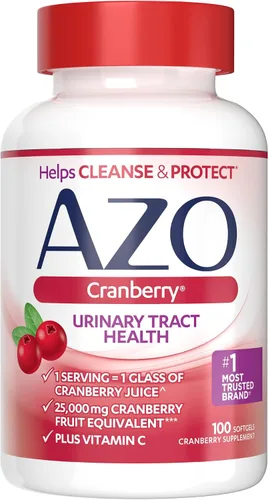 Vista 5 de AZO Cranberry Pro Suplemento para la salud del tracto urinario 600 mg PACRAN 100 cápsulas blandas de arándano Suplemento para la salud del tracto