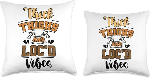 Vista 3 de Locs Afro Dreadlocks Love Natural Beauty Hair Locd Thick Thighs Loc'd Vibes Afro Hair - Almohada africana americana, 16 x 16 pulgadas, multicolor