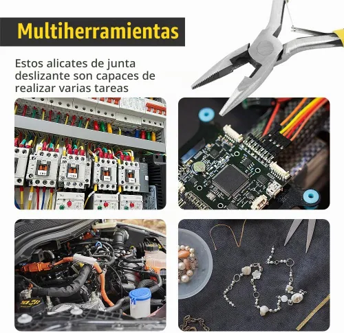 Vista 4 de Juego de 8 alicates para joyería, kit de herramientas profesionales para hacer joyas, alicates diagonales, alicates de corte final, alicates