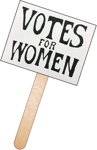 Vista 4 de Suffragette Suffragist - Banderines para mujer 3 unidades color dorado