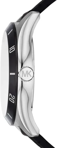 Vista 2 de Michael Kors Layton Reloj de cuarzo de acero inoxidable con correa de silicona negro 22 Modelo MK8892