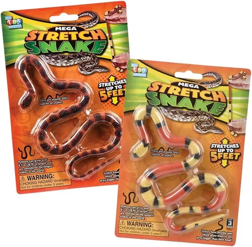 Vista 3 de The Toy Network - Serpiente falsa de 22 pulgadas, se estira hasta 5 pies, juego de 2