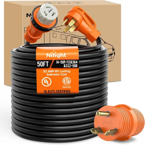 Vista 78 de Nilight Cable de Extensión para Secadora EV de 15 Pies 3 Clavijas 30 Amperios NEMA 10-30P 10-30R Cable de Extensiones Antiguas Servicio Pesado