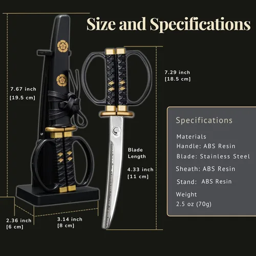 Vista 8 de Wablade Samurai - Tijeras Katana de 7.29 pulgadas para papel y sobres, fabricadas en Japón Smooth, controlled cutting and balanced handling; stand