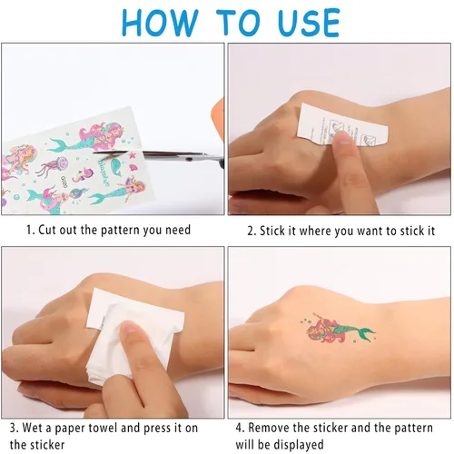Vista 4 de Zhtulck Tatuajes para niños, más de 600 estilos mixtos de tatuajes temporales para niñas y niños, juego de calcomanías de tatuajes falsos de dibujos