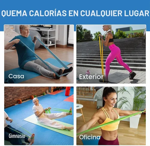 Vista 6 de 5-Piece Resistance Bands Set, 5.9 ft, Latex-Free for Exercise and Therapy Juego de 5