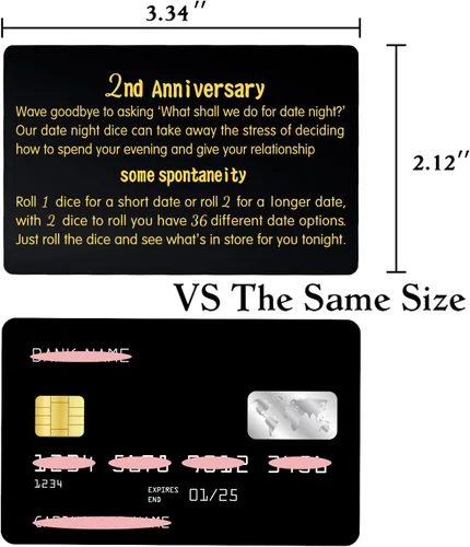 Vista 4 de Dados de segundo aniversario, dados de segundo aniversario de boda para parejas, regalo de 2 años de aniversario, fecha de noche, aniversario de 2