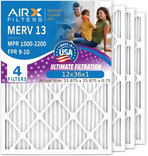 Vista 10 de AIRx Filters WICKED CLEAN AIR 10x20x1 MERV 13 Filtro electrostático plisado para aire acondicionado, paquete de 4 filtros HVAC para horno AC