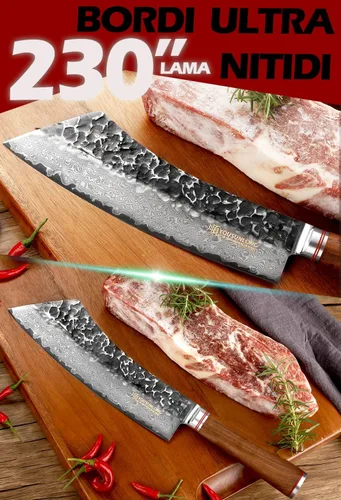 Vista 4 de YOUSUNLONG - Cuchillo de barbacoa de 9 pulgadas, cortador de pechuga de damasco para carne ahumada Plata y nogal