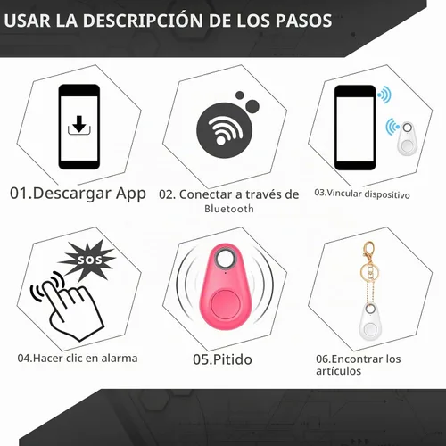 Vista 3 de Konohan Paquete de 8 localizadores de llaves, rastreador GPS antipérdida, inalámbrico, con sensor de alarma, buscador de dispositivos, mini