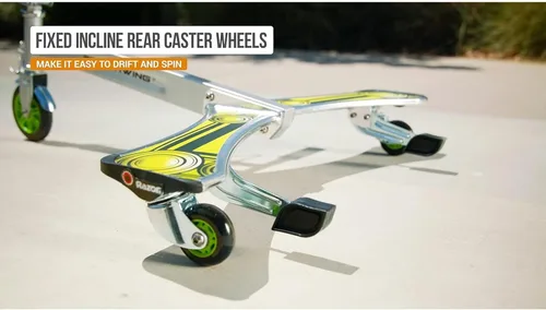 Vista 2 de Razor Patinete con ruedas PowerWing Plata/Verde DLX