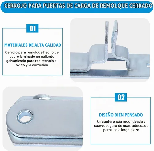 Vista 3 de Cerradura de puerta de remolque de carga para rampa candado Race Bar Lock