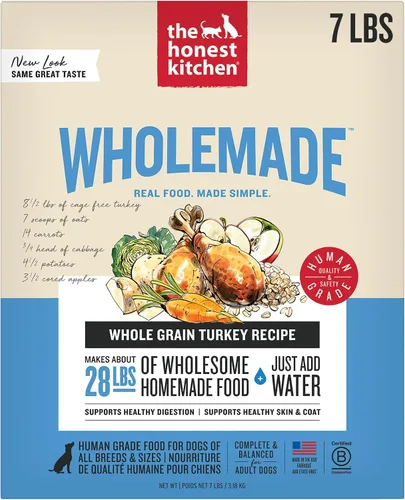 Vista 10 de The Honest Kitchen Human Grade Wholemade™ Alimento deshidratado para perros de carne de res y avena integrales, 1.5 onzas x10