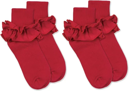 Vista 9 de Calcetinas para niña con pliegues vaporosos Jefferies Socks paquete con 2 pares Negro