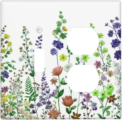Vista 80 de Cubiertas de pared de lodge rústico retro con diseño de osos, ciervos y animales salvajes. Placas de pared dúplex simples para interruptor de luz.