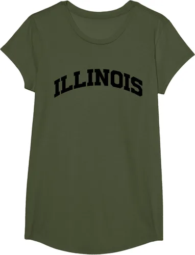 Vista 79 de Illinois Gift - Camiseta de diseño deportivo con texto universitario, gris, S