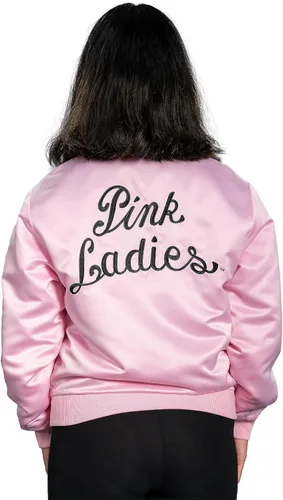 Vista 2 de Mad Engine Grease - Chaqueta de disfraz rosa para mujer, disfraz de los años 50, disfraz de Halloween para mujer