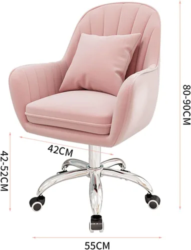 Vista 3 de Silla giratoria de 360° para computadora, silla de oficina en casa, ergonómica, respaldo medio, ajustable, silla de escritorio para el hogar