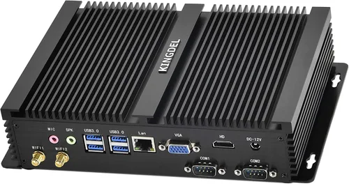 Vista 3 de KINGDEL NC3000 Mini computadora industrial, Mini PC sin ventilador, CPU Core i5, 8 GB de RAM, SSD de 512 GB, 3280x2000, 2xCOM RS232, HD, VGA