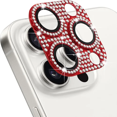 Vista 26 de Protector de lente de cámara para iPhone 13 & iPhone 13 Mini, brillante con diamantes de imitación 3D con purpurina, cubierta de cámara de vidrio