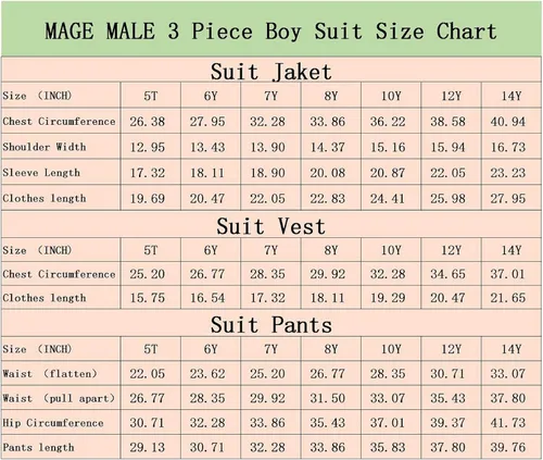 Vista 2 de MAGE MALE Conjunto de ropa de vestir formal de varios colores para niños, 3 piezas, ajuste ajustado