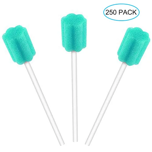 Vista 2 de Esponja desechable de 250 hisopos bucales, sin sabor y estériles Palitos de hisopo dental para limpieza bucal