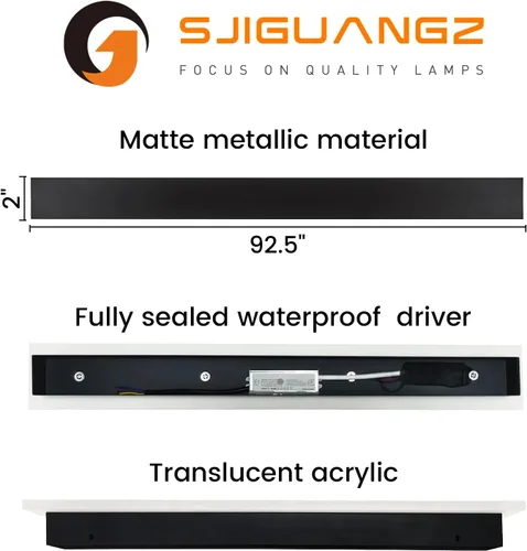 Vista 9 de Juego de 2 luces de pared para exteriores de 92.5 pulgadas, 3000-6000 K, apliques de pared modernos lineales IP65, impermeables, 3CCT seleccionables