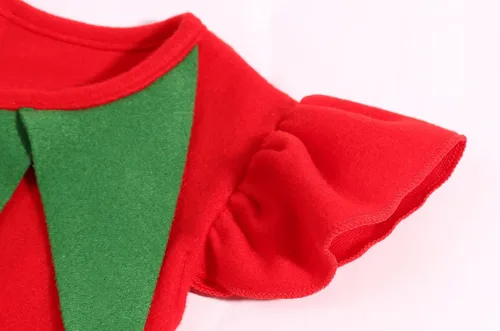 Vista 4 de Costumerry Disfraz de elfo para niñas, vestido de elfo para Navidad
